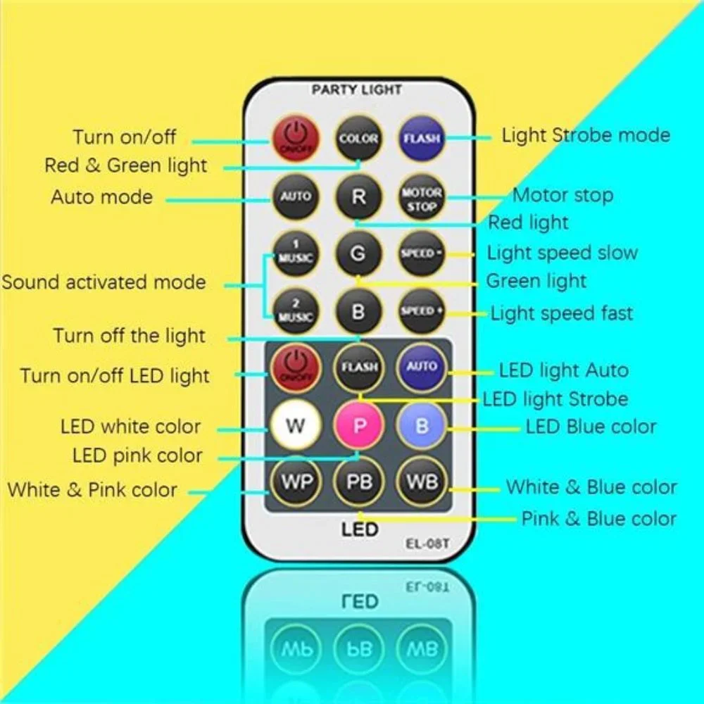 Party Lights Disco Light,RGB LED Laser Lights Dj Lights Projector with Remote